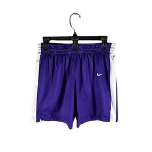 Nike Dri-FIT Basketball Shorts Men’s Med Purple White Swoosh Athletic Drawstring